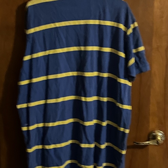 Vintage Ralph Lauren Men Size XL Polo Shirt Yellow and Blue Stripes - Picture 5 of 5